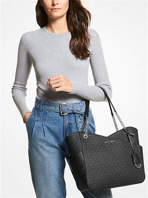 michael michael kors jet set large logo shoulder bag|Michael Kors jet set saffiano.